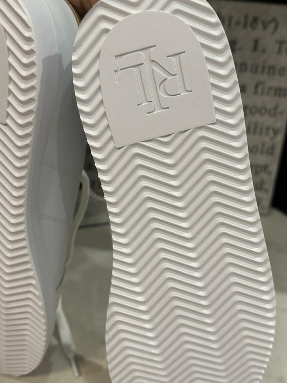 Lauren Ralph Lauren White Sneakers with Gold Accents - Picture 9 of 9
